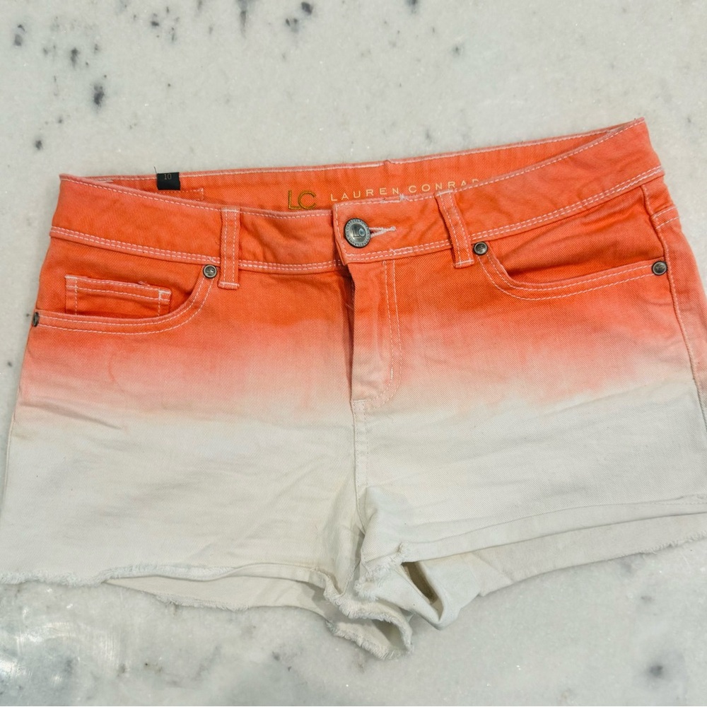 LC Lauren Conrad ombré orange/white Jean short